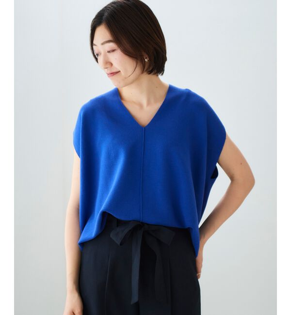  「ガーターアミコクーンVネックニット」|ニット・セーター|