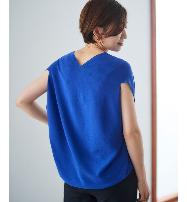  「ガーターアミコクーンVネックニット」|ニット・セーター|