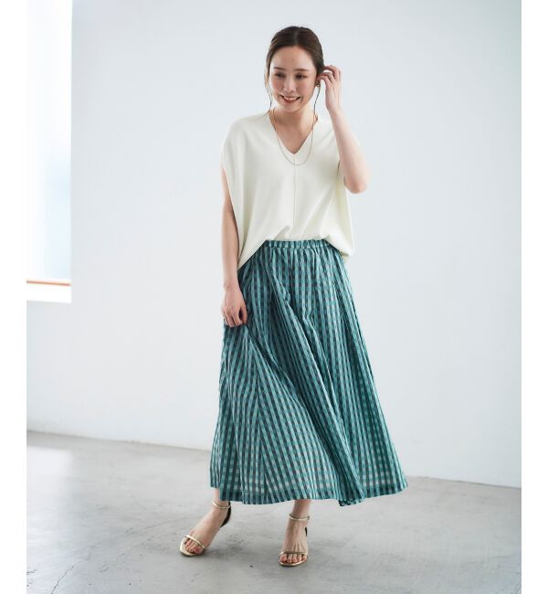  「ガーターアミコクーンVネックニット」|ニット・セーター|