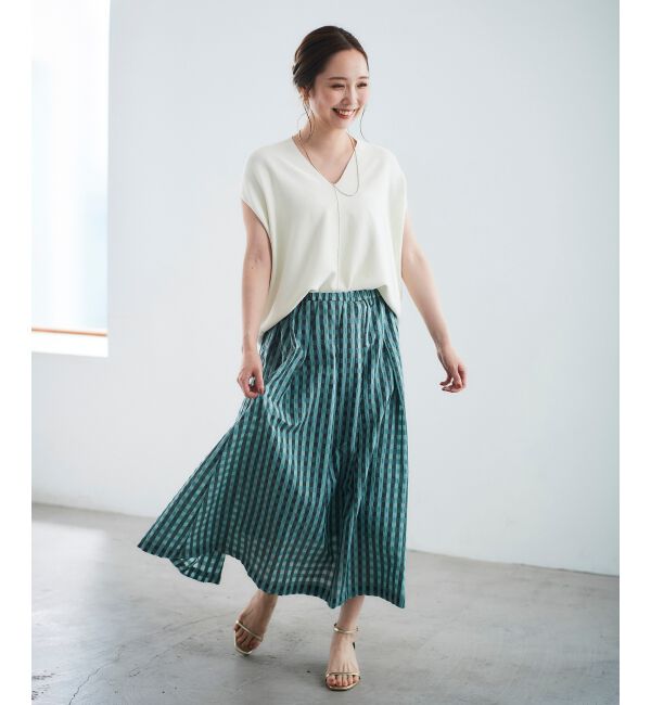  「ガーターアミコクーンVネックニット」|ニット・セーター|