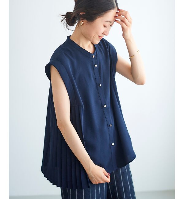  「ジョーゼットサイドプリーツブラウス」|シャツ・ブラウス|
