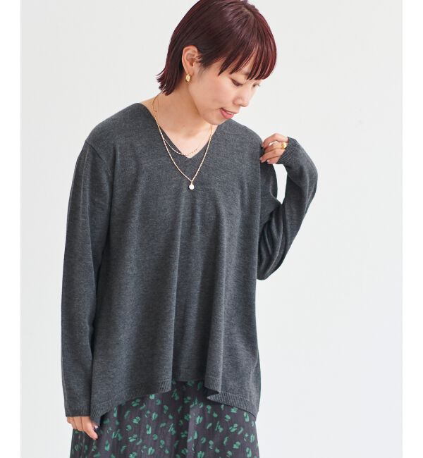 le.coeur blanc「フレアVネックプルオーバー」|ニット・セーター|