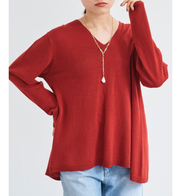 le.coeur blanc「フレアVネックプルオーバー」|ニット・セーター|