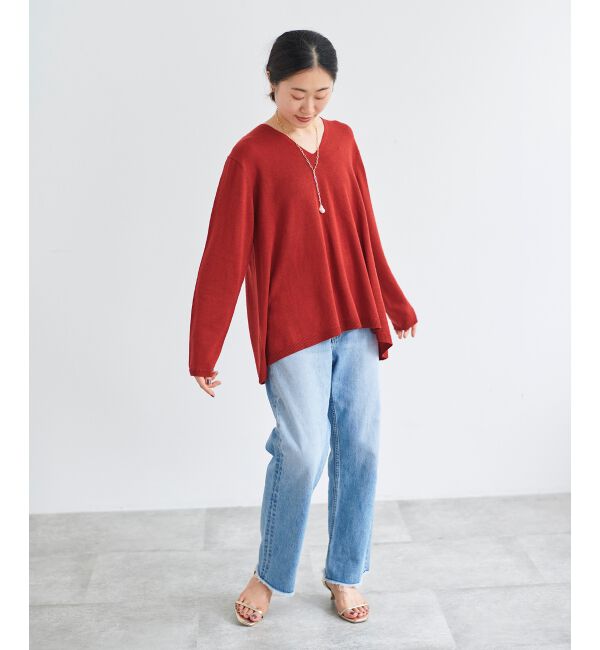 le.coeur blanc「フレアVネックプルオーバー」|ニット・セーター|