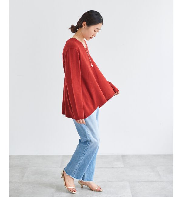 le.coeur blanc「フレアVネックプルオーバー」|ニット・セーター|