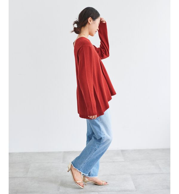 le.coeur blanc「フレアVネックプルオーバー」|ニット・セーター|