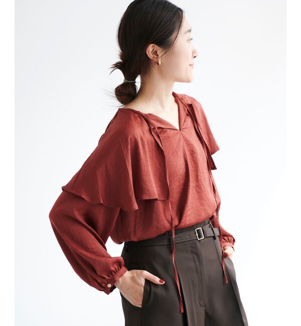 le.coeur blanc「ケープフリルブラウス」|シャツ・ブラウス|