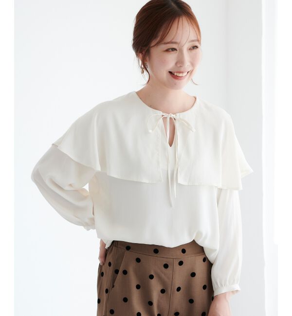 le.coeur blanc「ケープフリルブラウス」|シャツ・ブラウス|