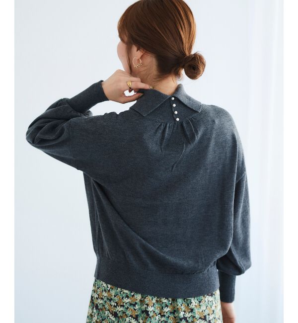 le.coeur blanc「バックパールエリニットプルオーバー」|ニット・セーター|