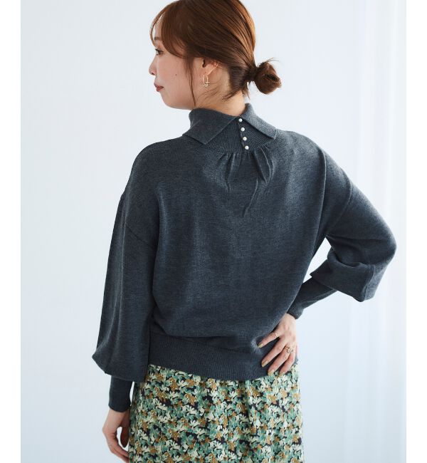 le.coeur blanc「バックパールエリニットプルオーバー」|ニット・セーター|