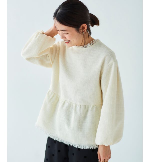 le.coeur blanc「ツイードペプラムプルオーバー」|プルオーバー|