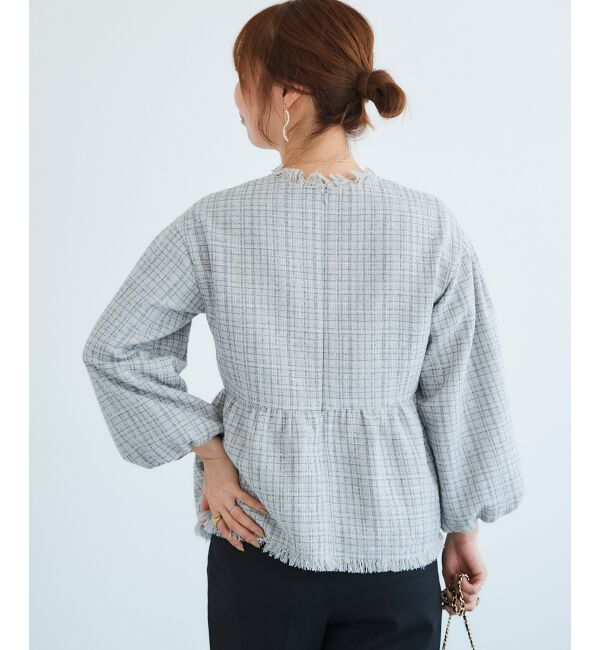 le.coeur blanc「ツイードペプラムプルオーバー」|プルオーバー|