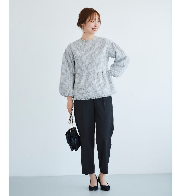 le.coeur blanc「ツイードペプラムプルオーバー」|プルオーバー|