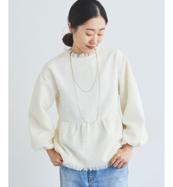 le.coeur blanc「ツイードペプラムプルオーバー」|プルオーバー|