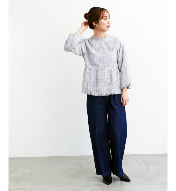 le.coeur blanc「ツイードペプラムプルオーバー」|プルオーバー|