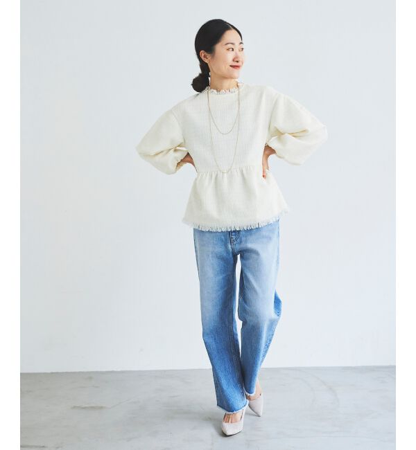 le.coeur blanc「ツイードペプラムプルオーバー」|プルオーバー|