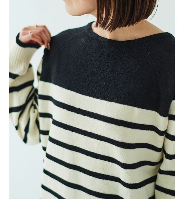  「ブークレーパネルボーダーニット」|ニット・セーター|