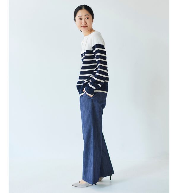  「ブークレーパネルボーダーニット」|ニット・セーター|