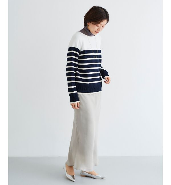  「ブークレーパネルボーダーニット」|ニット・セーター|