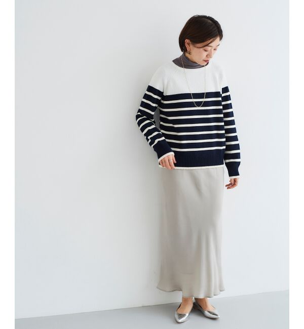  「ブークレーパネルボーダーニット」|ニット・セーター|