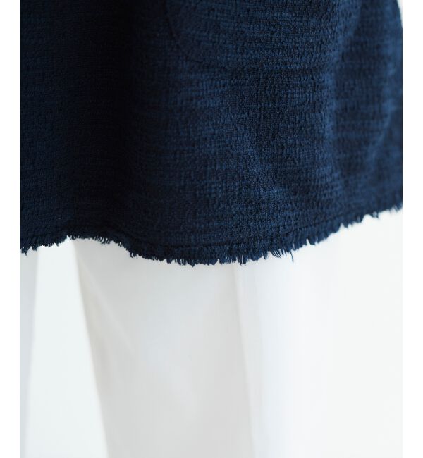 le.coeur blanc「《手洗い可能》ツイーディVネックフレアベスト」|ベスト・ジレ|