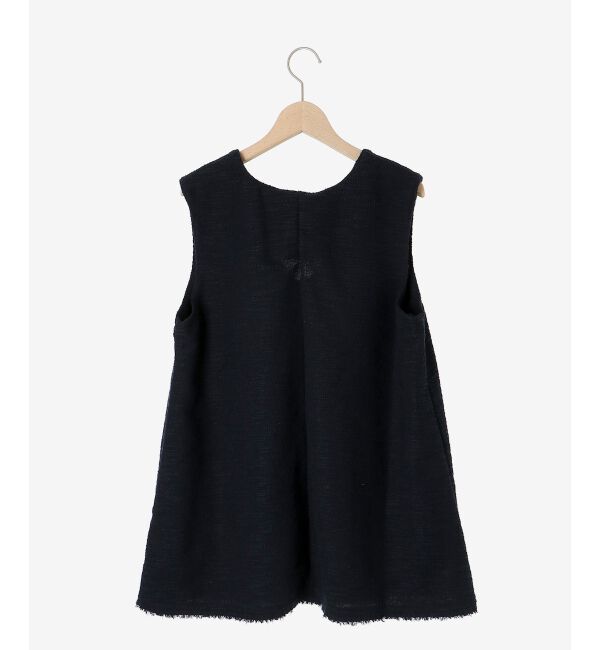 le.coeur blanc「《手洗い可能》ツイーディVネックフレアベスト」|ベスト・ジレ|