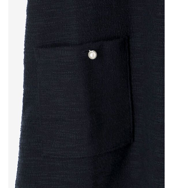 le.coeur blanc「《手洗い可能》ツイーディVネックフレアベスト」|ベスト・ジレ|