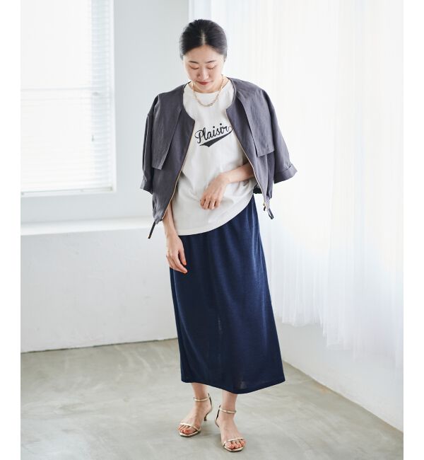  「《手洗い可能》Plaisir発泡プリントロゴTシャツ」|Tシャツ・カットソー|