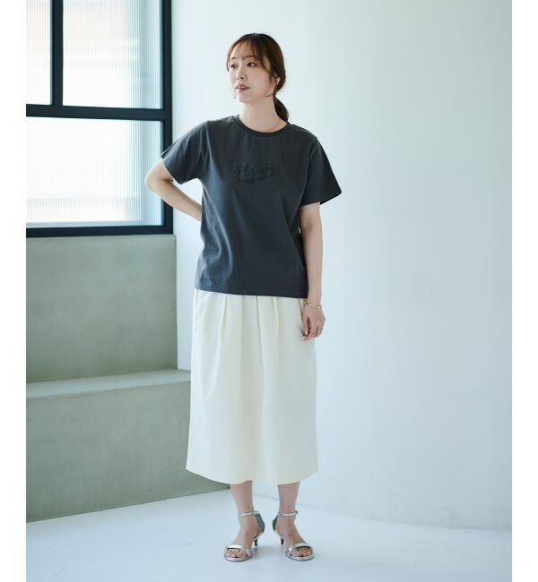  「《手洗い可能》Plaisir発泡プリントロゴTシャツ」|Tシャツ・カットソー|