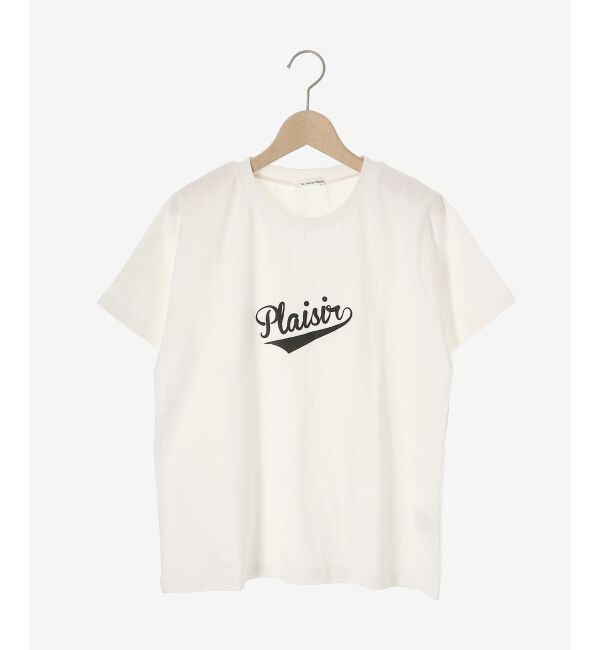 「《手洗い可能》Plaisir発泡プリントロゴTシャツ」|Tシャツ・カットソー|