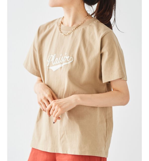  「《手洗い可能》Plaisir発泡プリントロゴTシャツ」|Tシャツ・カットソー|
