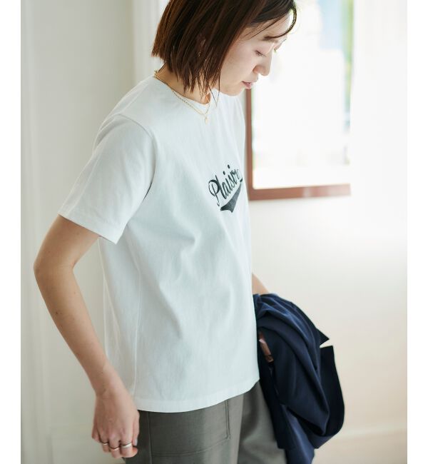  「《手洗い可能》Plaisir発泡プリントロゴTシャツ」|Tシャツ・カットソー|