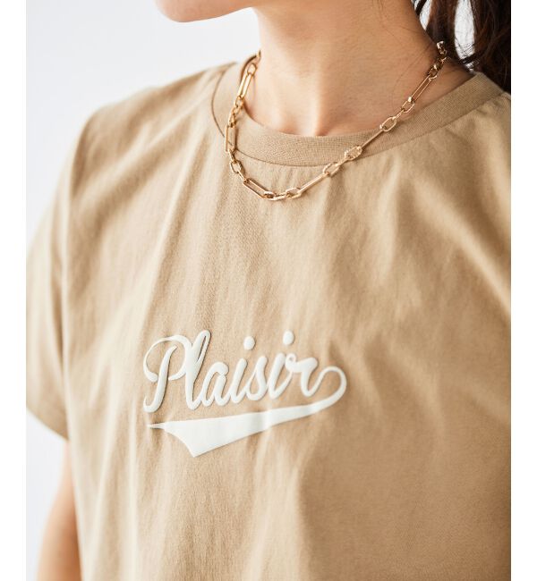  「《手洗い可能》Plaisir発泡プリントロゴTシャツ」|Tシャツ・カットソー|