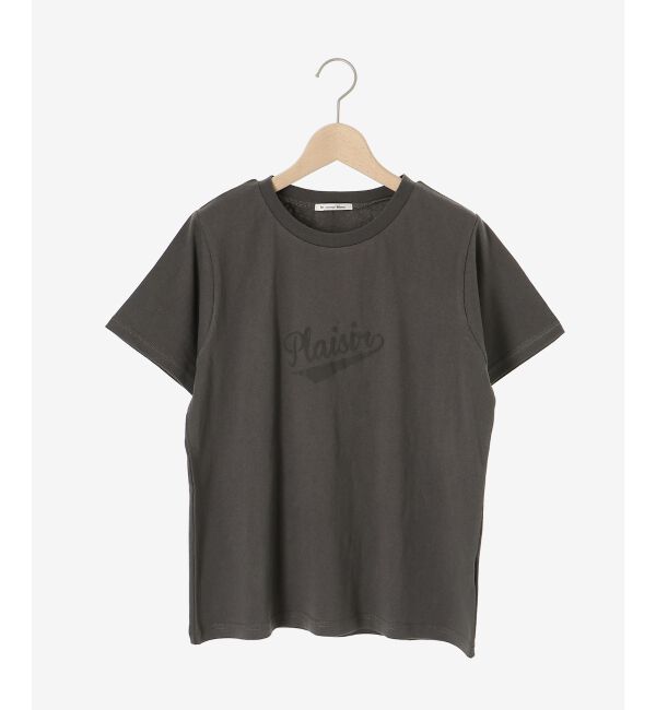  「《手洗い可能》Plaisir発泡プリントロゴTシャツ」|Tシャツ・カットソー|