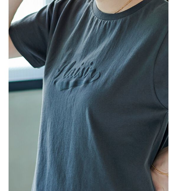  「《手洗い可能》Plaisir発泡プリントロゴTシャツ」|Tシャツ・カットソー|