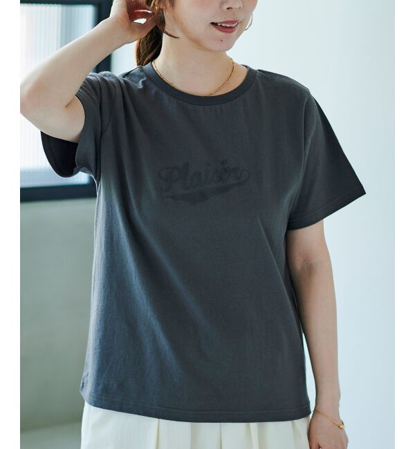 「《手洗い可能》Plaisir発泡プリントロゴTシャツ」|Tシャツ・カットソー|
