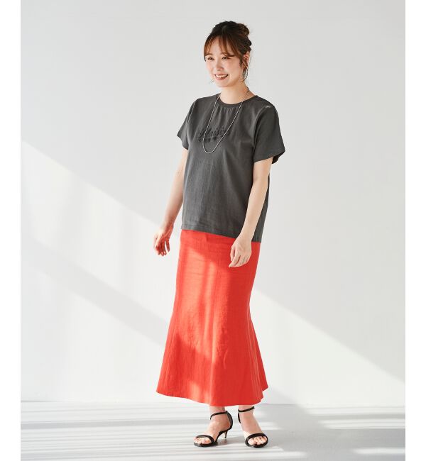  「《手洗い可能》Plaisir発泡プリントロゴTシャツ」|Tシャツ・カットソー|