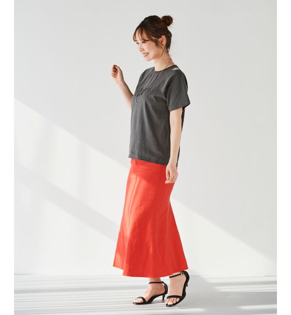  「《手洗い可能》Plaisir発泡プリントロゴTシャツ」|Tシャツ・カットソー|