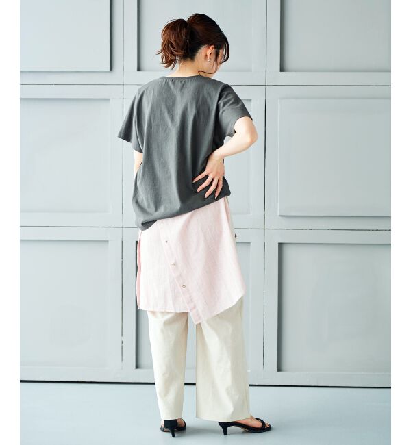  「《手洗い可能》Plaisir発泡プリントロゴTシャツ」|Tシャツ・カットソー|