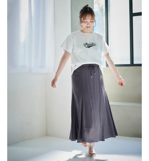  「《手洗い可能》Plaisir発泡プリントロゴTシャツ」|Tシャツ・カットソー|