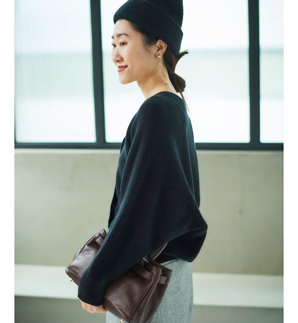  「《手洗い可能》片畦編みVネックカーディガン」|カーディガン|