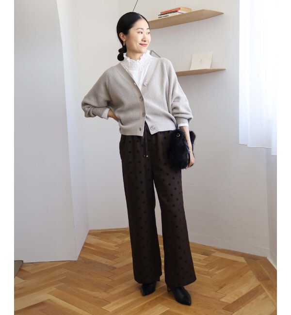  「《手洗い可能》片畦編みVネックカーディガン」|カーディガン|