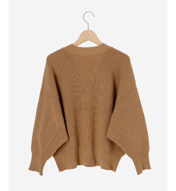  「《手洗い可能》片畦編みVネックカーディガン」|カーディガン|