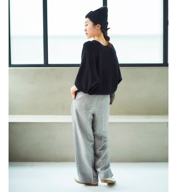  「《手洗い可能》片畦編みVネックカーディガン」|カーディガン|