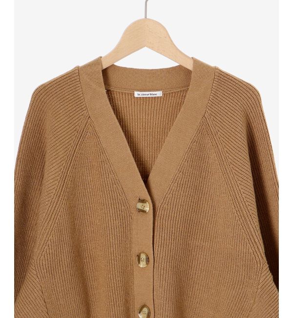  「《手洗い可能》片畦編みVネックカーディガン」|カーディガン|