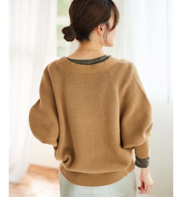  「《手洗い可能》片畦編みVネックカーディガン」|カーディガン|