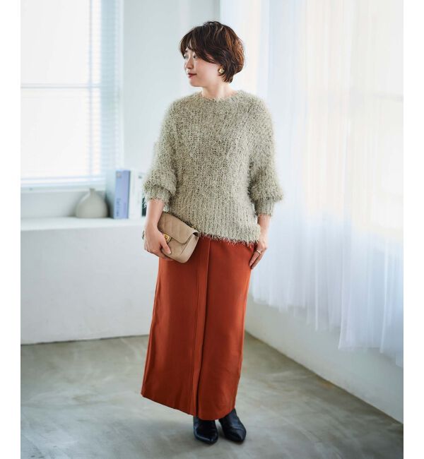  「《手洗い可能》裏起毛ストレッチドルマンプルオーバー」|プルオーバー|