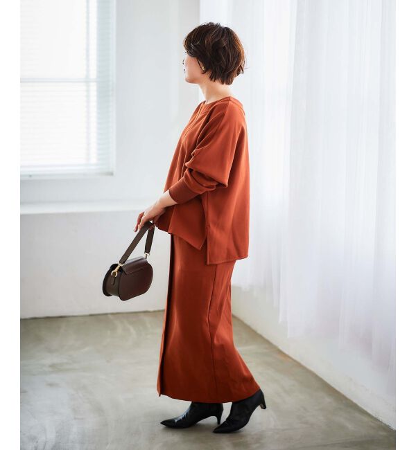  「《手洗い可能》裏起毛ストレッチドルマンプルオーバー」|プルオーバー|