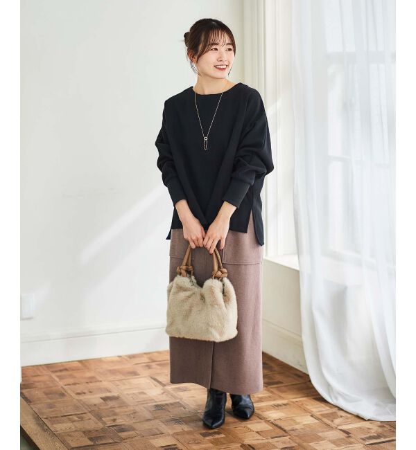  「《手洗い可能》裏起毛ストレッチドルマンプルオーバー」|プルオーバー|