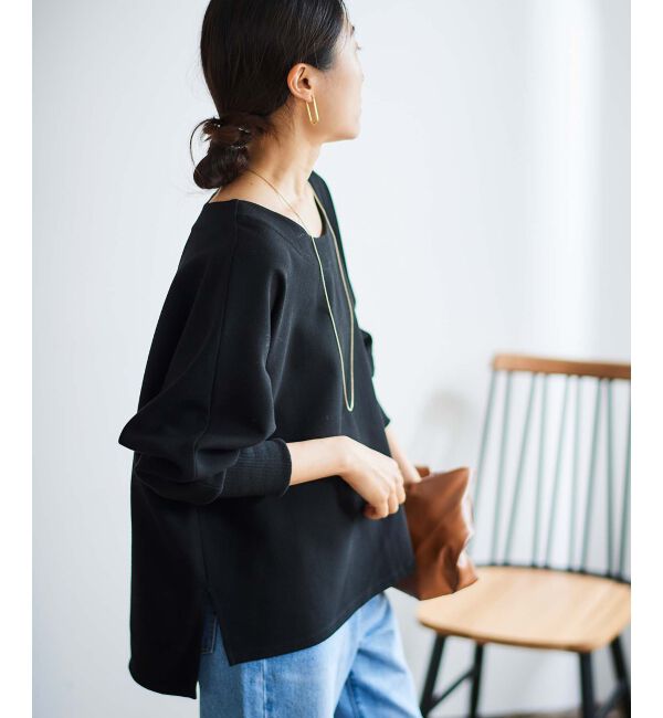  「《手洗い可能》裏起毛ストレッチドルマンプルオーバー」|プルオーバー|